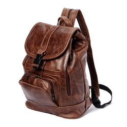 Genuine Leather Backpack with Convertible Strap – Assorted Colors