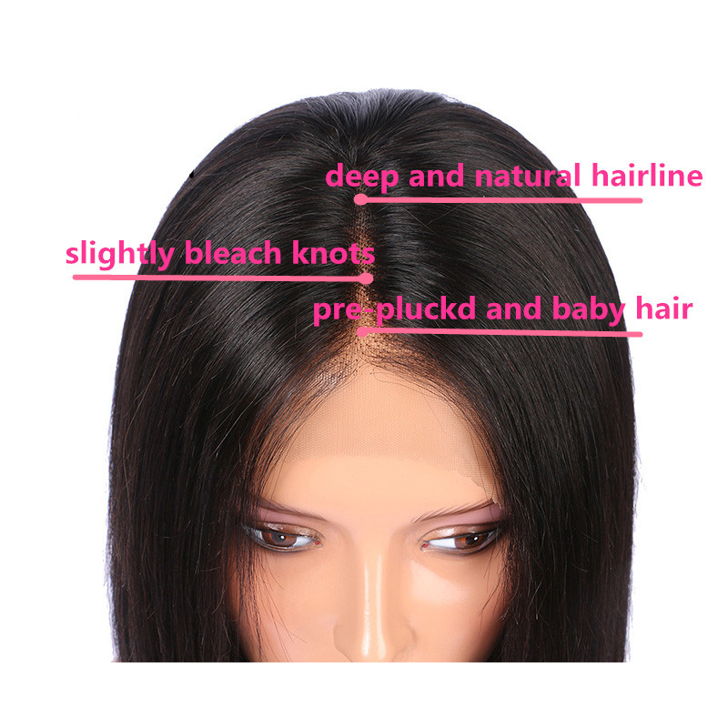 Black Long Bob Straight Lace Front Human Hair Wig