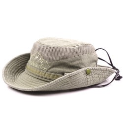 Mens Cotton Embroidery Bucket Hats Outdoor Fisherman Hat