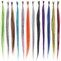 10 Pieces 15 Inch Grizzly Rainbow Synthetic Fiber Hair Extensions
