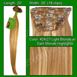 #24/27 Medium Blonde w/ Dark Blonde Highlights- 20 inch Remi