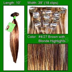 #4/27 Brown w/ Blonde Highlights – 10 inch