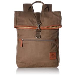 Buxton Men”s Expedition II Huntington Gear Fold-Over Canvas Backpack Olive