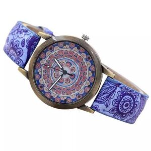 Pretty Patterns Watch With Henna Style Belt And Mandala Dial