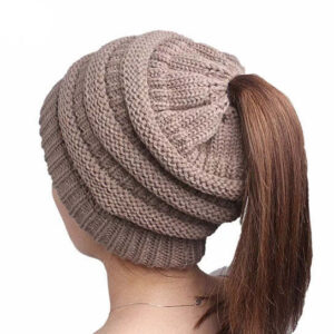 Pony Beanie Super Cute Cable Knit Hat