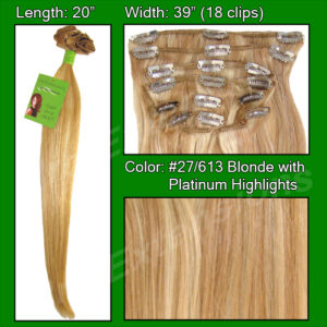 #27/613 Golden Blonde w/ Platinum Highlights – 20 inch Remi