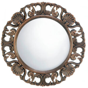 Ornate Wood Frame Flourish Wall Mirror