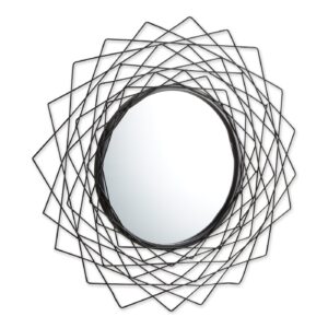 Metal Geometric Wall Mirror – Black