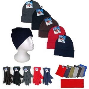 . Case of [180] Women’s Knit Hats, Fleece Gloves & Fleece Scarves – Assorted Colors .