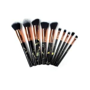 Color: Beauty Spot Black – La Canica 10 In 1 Makeup Brush Set With Travel Friendly Container