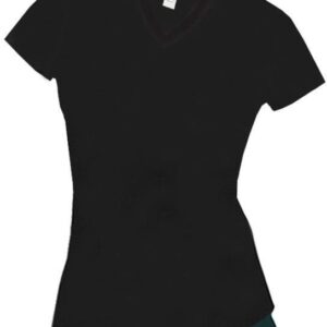 . Case of [12] Women’s Black Super Soft Spandex T-Shirt -Size Large .