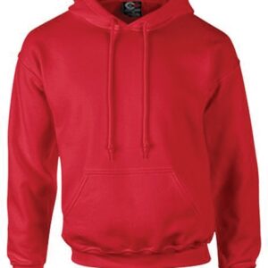 . Case of [12] Cotton Plus Hooded Sweatshirts – Red, XL .