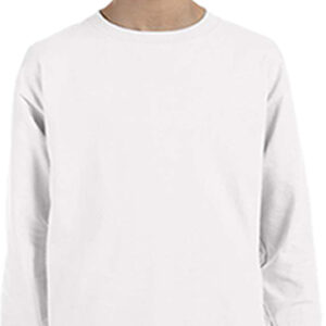 . Case of [12] Gildan First Quality Youth Long Sleeve T-Shirt – White – XL .