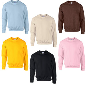 . Case of [12] Irregular Gildan Crew Neck Sweatshirts – Assorted Colors, Large .