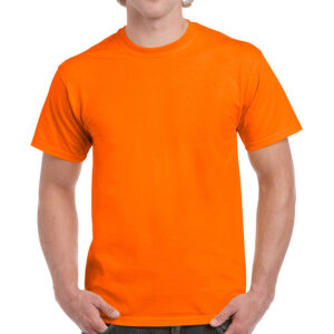 . Case of [12] Gildan Heavy Cotton Men’s T-Shirt – Safety Orange, XL .
