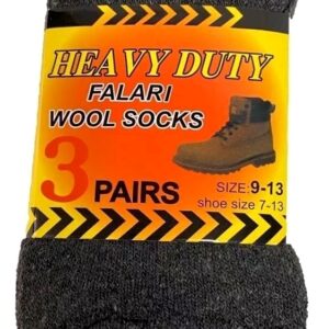 . Case of [72] Men’s Heavy Duty Wool Socks – 3 Colors, Sizes 7-13 .