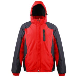 . Case of [12] Men’s Plus Size Insulated Jackets – 3X-5X, Red/Black .