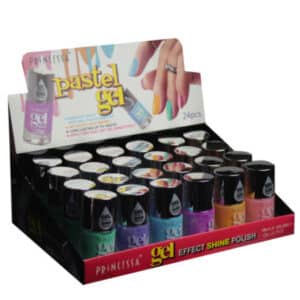 Case of 24 – Pastel Gel Nail Polish Asst Colors in Display