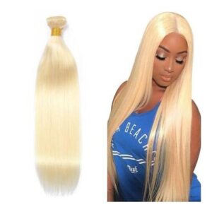 1 Bundle 613 Blonde Hair Straight Virgin Human Hair Weft/ Extensions